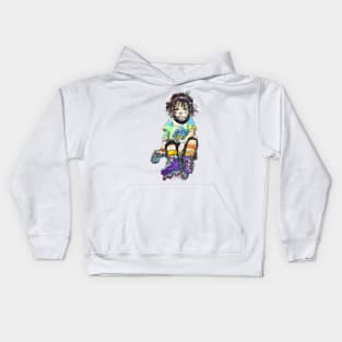 roller skate kid Kids Hoodie